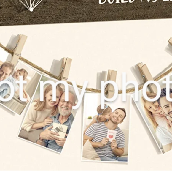 Dad Board Wall Photo Holder & I Cant Say I Love You Enough Wooden Box Sign - Picture 7 of 7